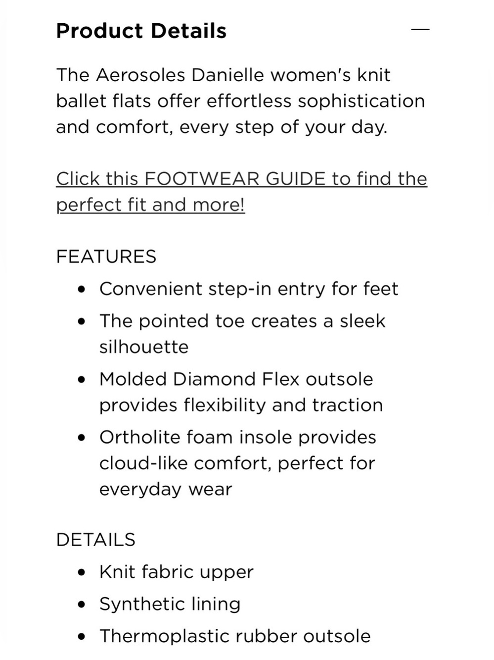 NIB Aerosoles Black Danielle Knit Ballet Flat Shoes- 8 - Picture 3 of 6